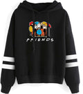 Fashion Friend Sweatshirt Hoodie Women Graphic Hoodies Pullover Funny Hooded Sweater Tops Clothes (Black, S)