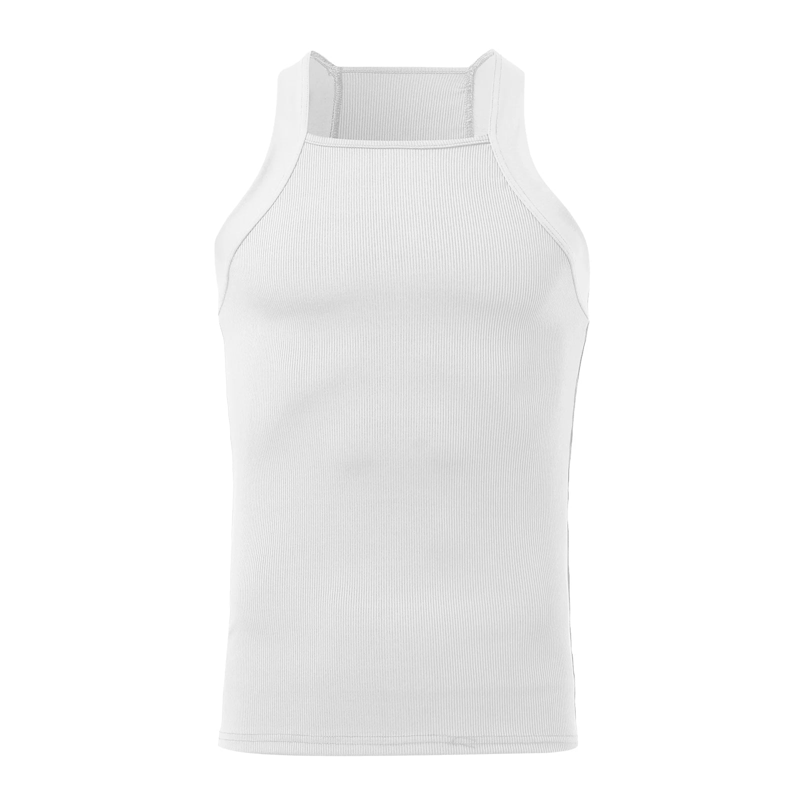 New Fashion Sports Tank Tops Men's Solid Color O-neck Sleeveless T-shirt Skinny Gym Streetwear Casual Vests Party Clothing S-5XL