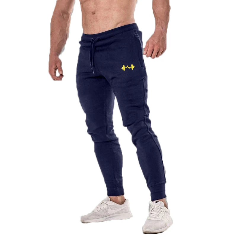 Barbell Printed Spring Autumn Men's Trousers Fashion Drawstring Casual Pants Loose Fit Concise Sweatpants Jogging Sports Pants
