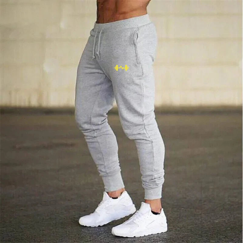 Barbell Printed Spring Autumn Men's Trousers Fashion Drawstring Casual Pants Loose Fit Concise Sweatpants Jogging Sports Pants