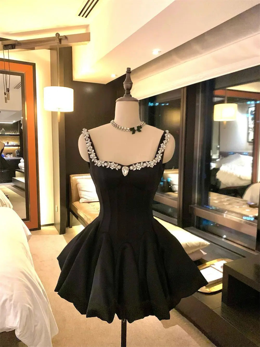 Summer New Vintage Elegant Woman Dress Strapless Bow Patchwork High Waist Puffy Mini Dress Female French Chic Sexy Outfits 2025