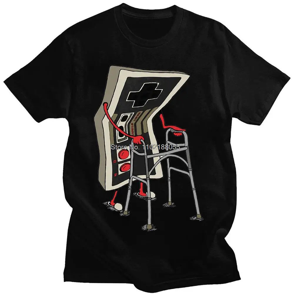 Old School Video Game T Shirt Arcade 80s Retro Designer Graphic T-Shirts Streetwear 1Cotton Vintage Tees Oversize Streetwear