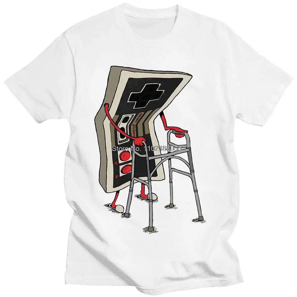 Old School Video Game T Shirt Arcade 80s Retro Designer Graphic T-Shirts Streetwear 1Cotton Vintage Tees Oversize Streetwear